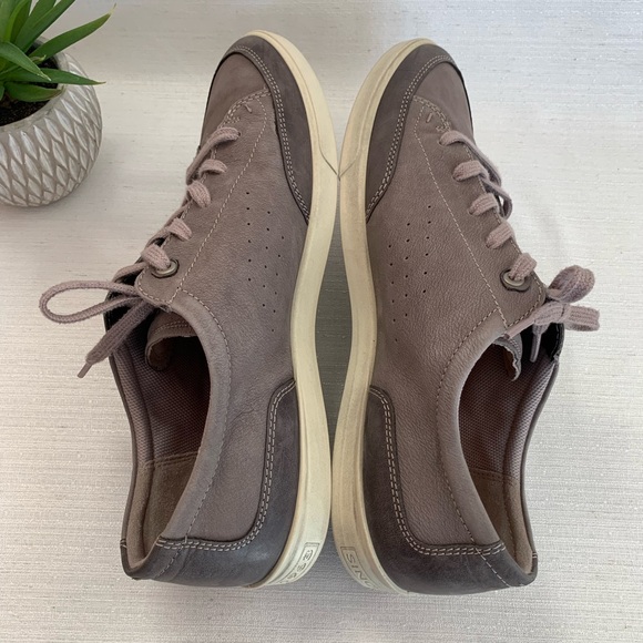 ECCO Soft Gray Leather Classic Long Lace Sneakers Men’s EU46 US12.5 - Picture 10 of 15